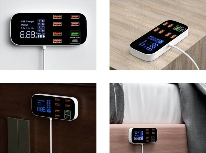 Efficiënte snellader en universele voedingsadapter, laadt je telefoon & tablet snel op via USB.