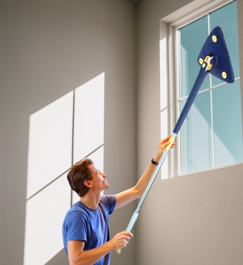 Hoogwaardige microvezel vloerwisser, de EasyClean ProSwivel mop, voor sneldrogende en streeploze reiniging.
