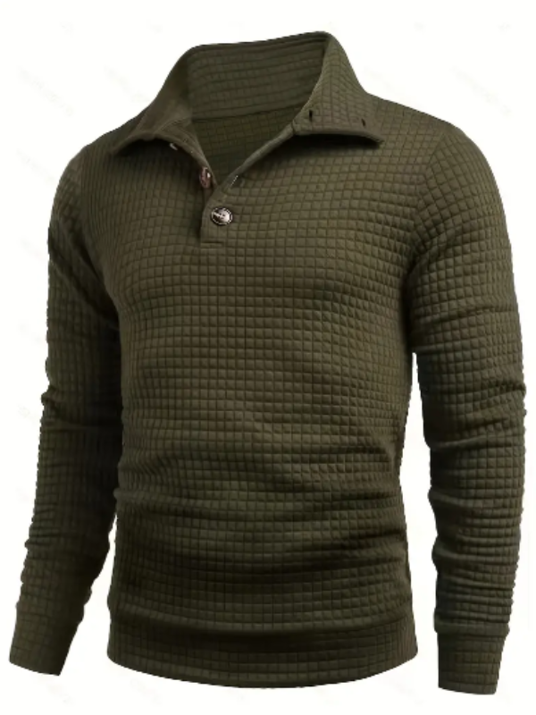 Moderne heren zip trui in marineblauw met rits. Comfortabele casual bovenkleding voor herfst en winter.