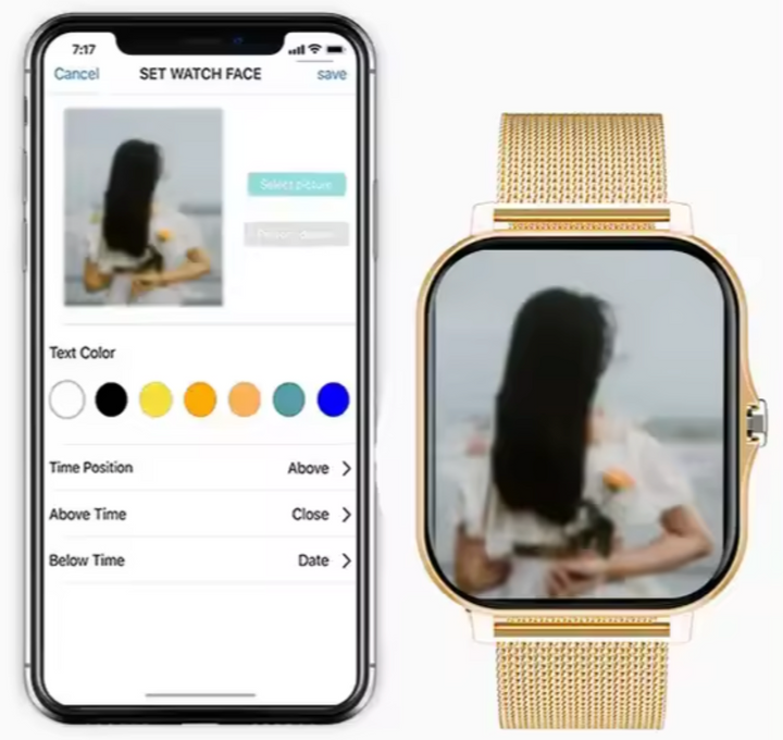 Dames smartwatch wordt opgeladen, klaar voor dagelijkse activiteiten en gezondheidsmonitoring. Slim horloge.