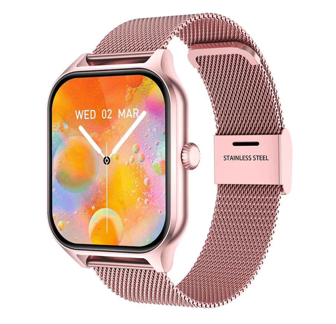 Scherm van dames smartwatch toont hartslagmeter, perfect voor gezondheid en fitness tracking. Tech horloge.