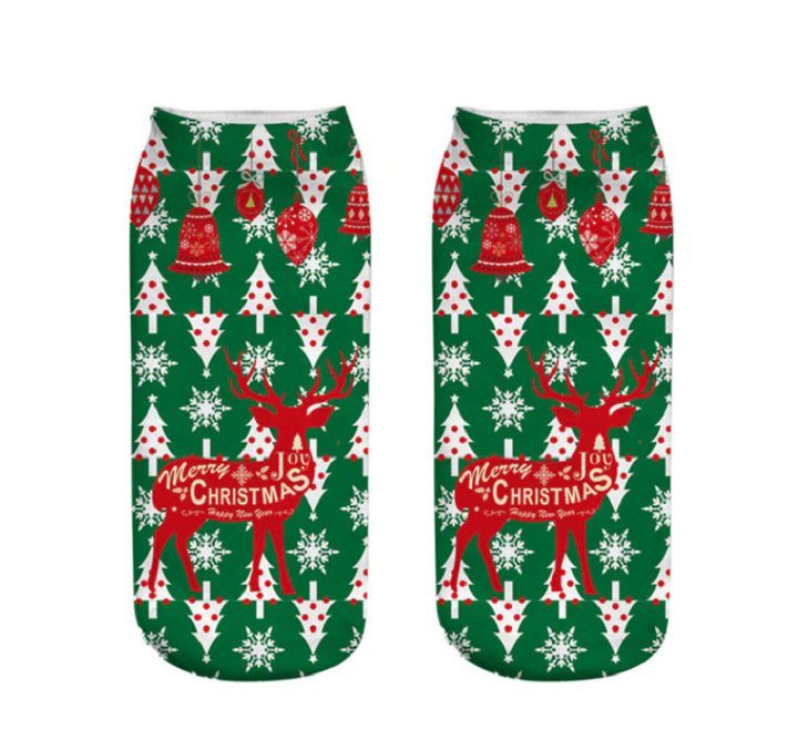 Unisex kerstsokken met feestelijk winterdesign. Zeer warm, modieus en comfortabel, ook met antislip zool.