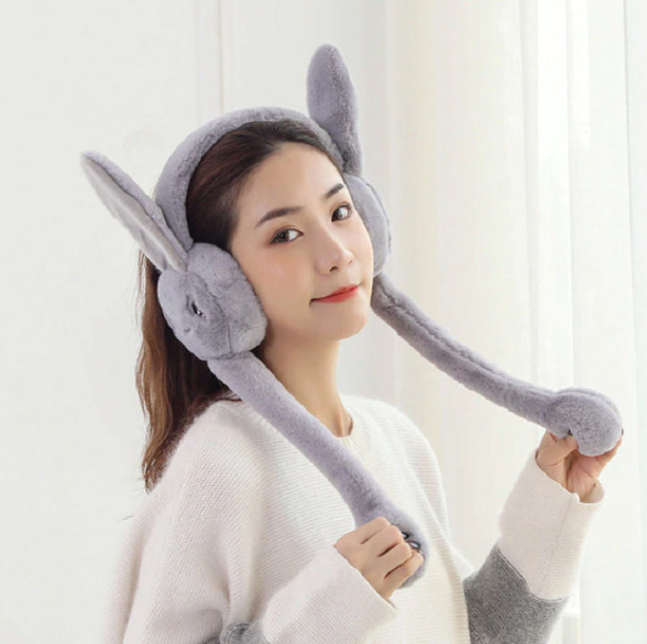 Beweegbare pluche oorwarmers; warme winteraccessoire voor dames, heren en kids. Comfortabel & speels.