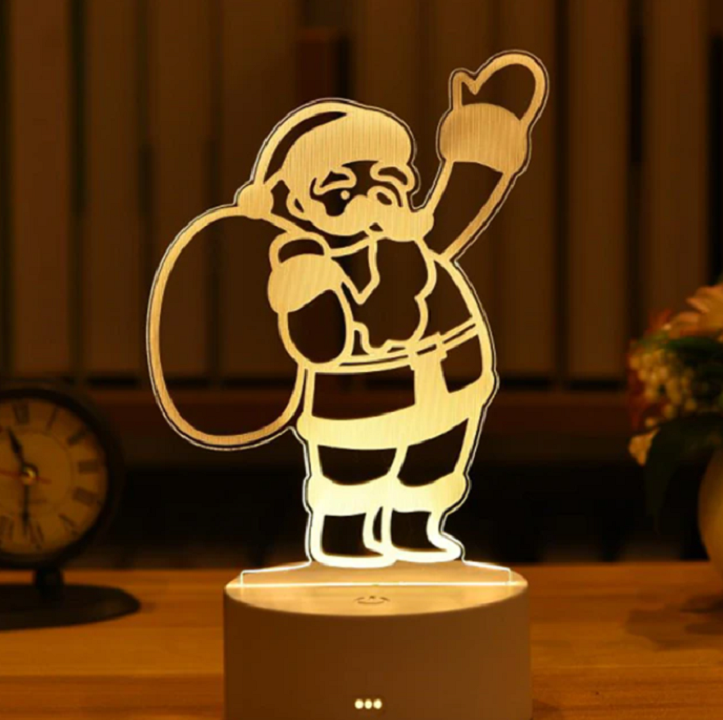 Set van 2 acryl LED kerstdecoraties, voor een dubbele dosis feestelijke verlichting.