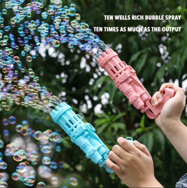 Automatische bellenblaasmachine, gemakkelijk in gebruik. Perfect voor kleine handjes en groot plezier.