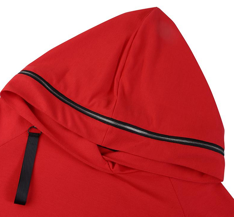 Elegante rode gebreide damesjas, veelzijdig als winterjas of stijlvolle casual outerwear. Modern design.