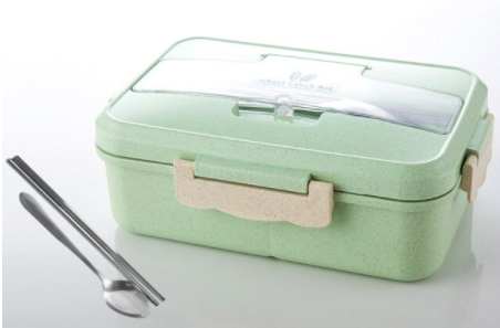 Multifunctionele lunchbox om gezonde maaltijden onderweg op te warmen in de magnetron, van tarwestro.