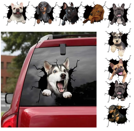 Moderne hondenliefhebber sticker, waterdicht en duurzaam vinyl, ideaal als auto- of wanddecoratie.