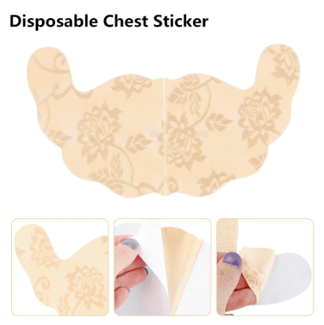 Ademende kanten borststickers voor dames, onzichtbaar en comfortabel de hele dag door.
