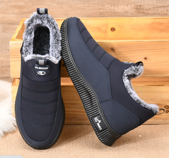 Stijlvolle heren wintermode laarzen, warm, waterdicht en comfortabel, essentieel voor koude winterdagen.