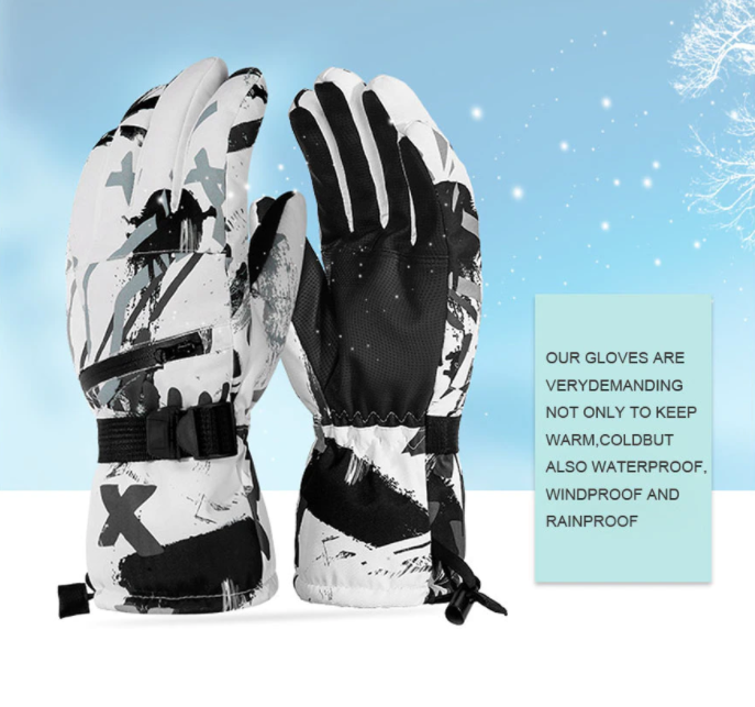 Warme heren skihandschoenen, waterdicht en winddicht, met touchscreen functie voor winter buitensport.