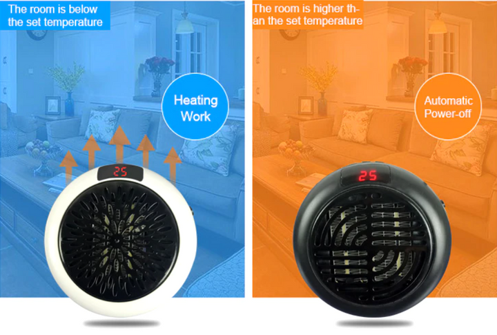 Elegante, compacte elektrische kachel voor bureau of kleine ruimtes, zorgt snel voor behaaglijke warmte.