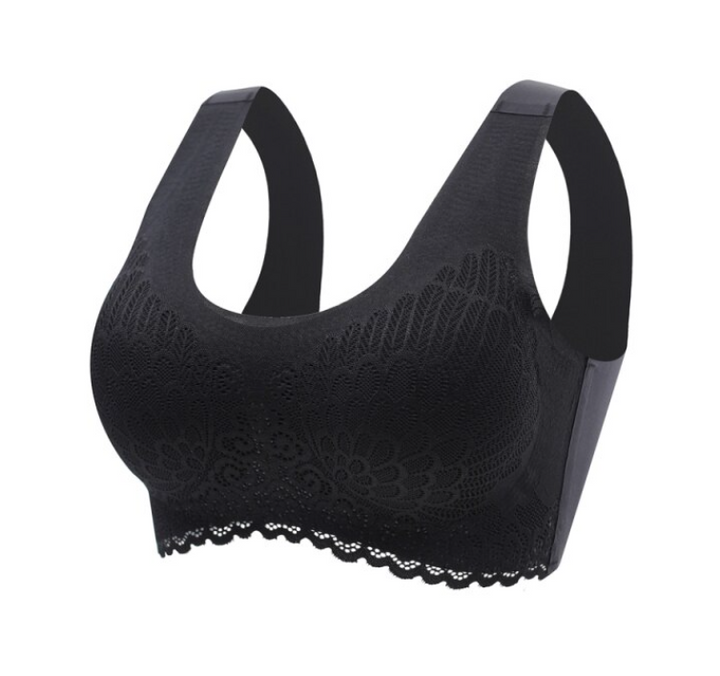 Vooraanzicht: naadloze push-up bh dames. Zachte, draadloze cups geven natuurlijke vorm en discreet comfort.