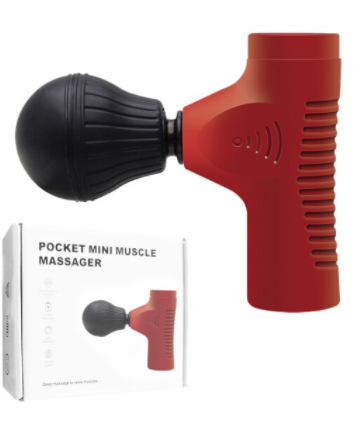 Detail van diverse opzetstukken voor de handheld spiermassager. Gericht op pijnverlichting en spierherstel.