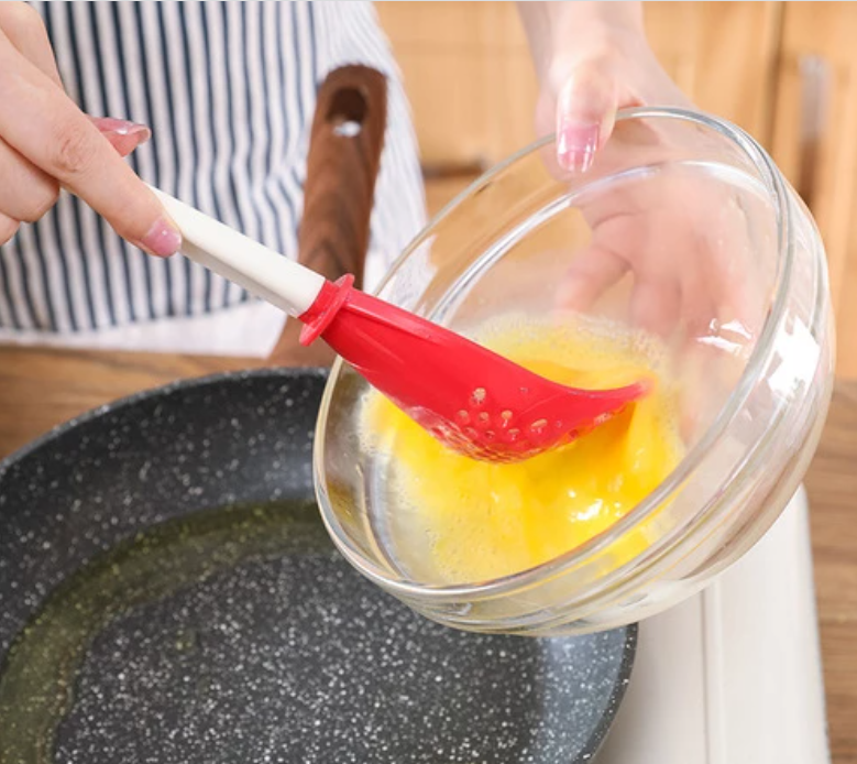 All-in-one zwarte keukenhulp: hittebestendige, multifunctionele PP lepel voor al je kooktaken, van soep tot puree.