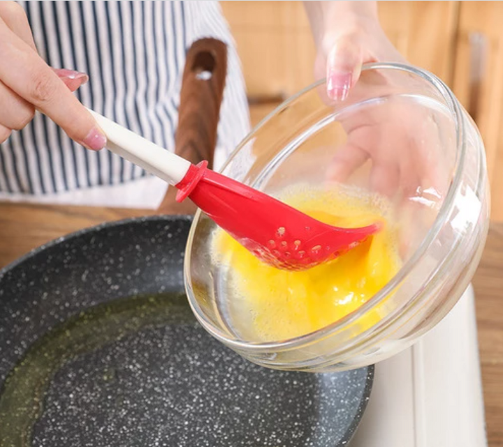 All-in-one zwarte keukenhulp: hittebestendige, multifunctionele PP lepel voor al je kooktaken, van soep tot puree.