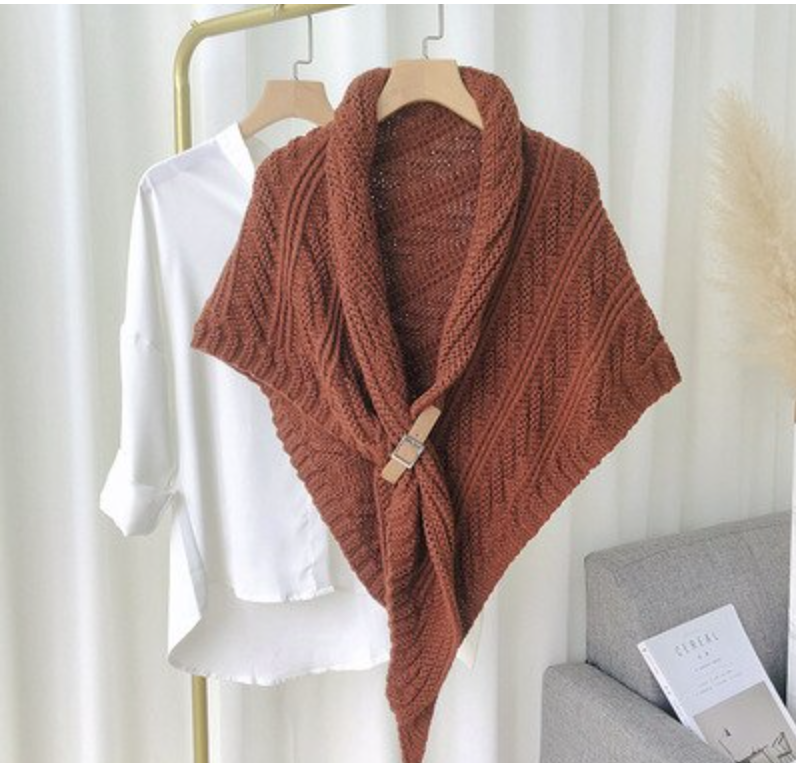 Warme gebreide dames sjaal van kasjmier look stof, perfect als cadeau of nekwarmer.