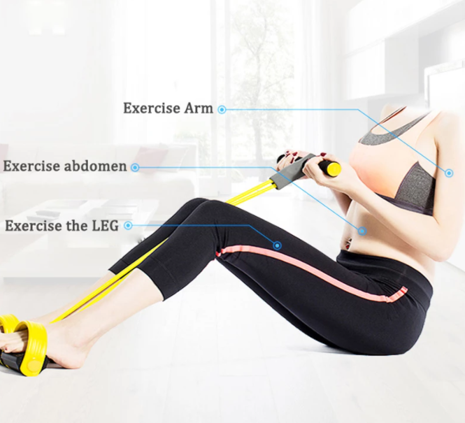 Sport weerstandstouwen set met diverse sterktes voor een complete workout en spierontwikkeling.