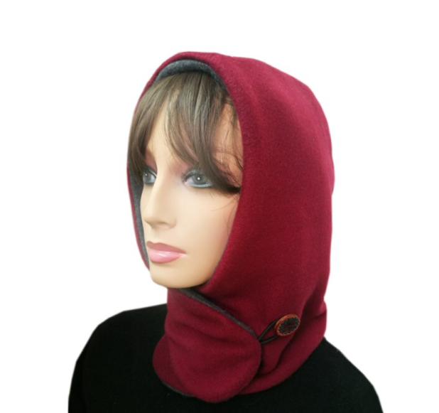 Modieuze unisex capuchonsjaal voor wintersport, skiën en fietsen. Warme muts en nekwarmer.