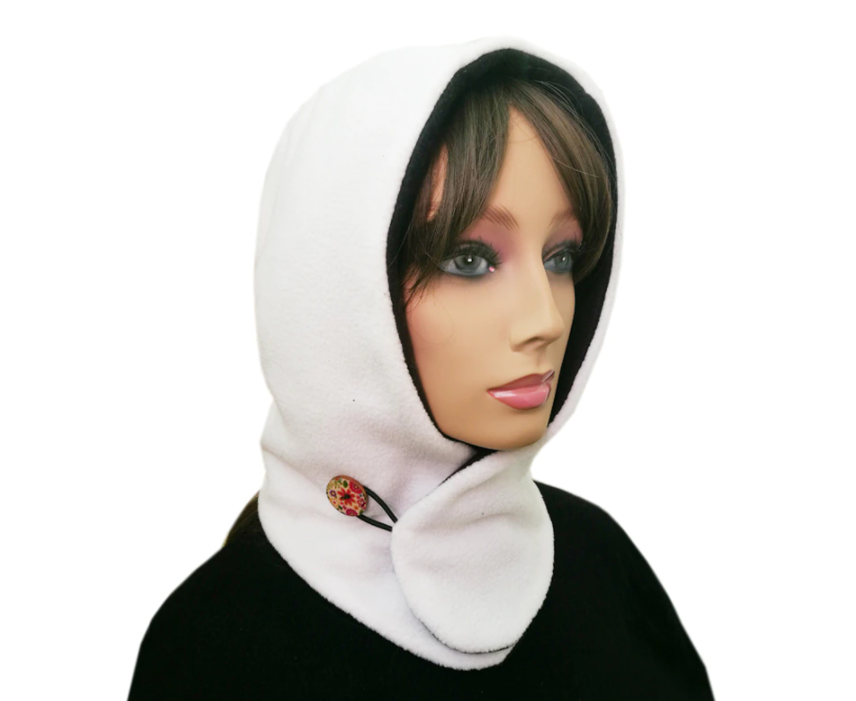 Duurzame unisex capuchonsjaal voor wandelen en outdoor. Warme muts en nekwarmer tegen de kou.