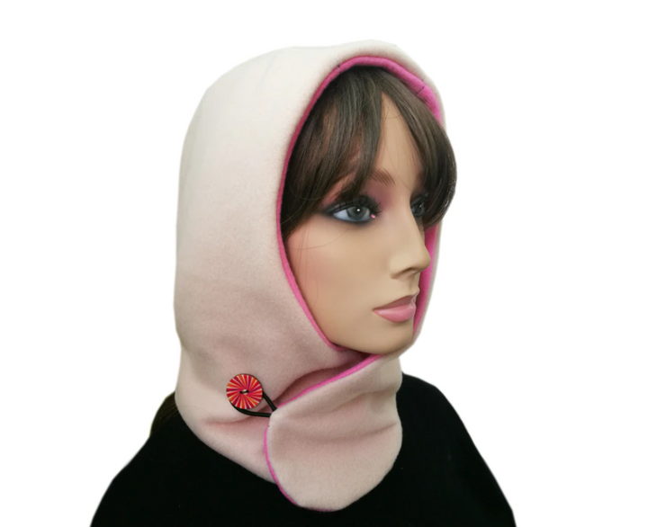 Optimale bescherming: warme capuchonsjaal als muts en nekwarmer. Ideaal voor koude winterdagen, unisex.