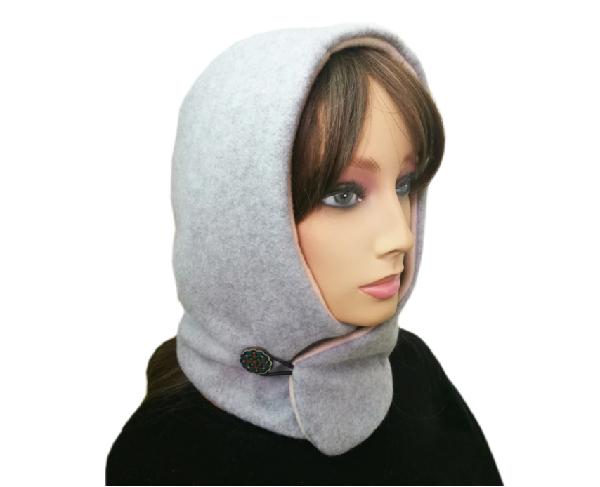 Trendy unisex capuchonsjaal, perfect als warme muts en nekwarmer. Modern winteraccessoire.