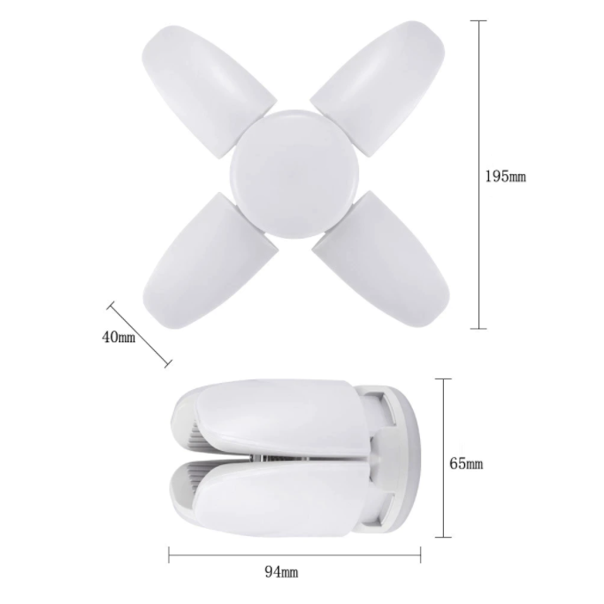 De duurzame LED plafondventilatorlamp, wit en verstelbaar, biedt zowel licht als frisse lucht voor comfort.
