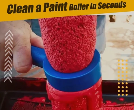 Compacte Verfroller Reiniger, essentieel verfgereedschap voor snelle schoonmaak van verfrollers en klussen.