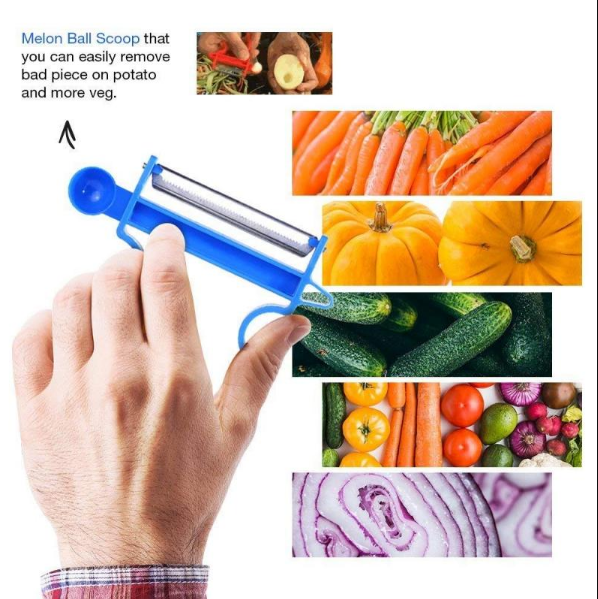 Veelzijdige keukendunschiller voor alle soorten fruit en groenten; maakt koken en voorbereiden een stuk eenvoudiger.
