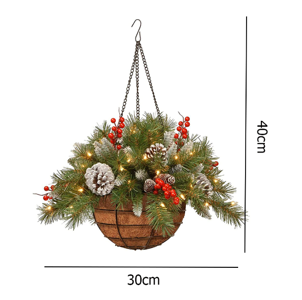 Groene kunstkerst hangmand met sfeervolle LED-verlichting; creëer direct een feestelijke sfeer.