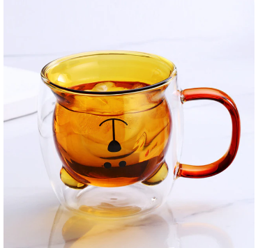Dubbelwandige mok van borosilicaatglas. Houdt koffie en thee warm, stijlvol isolerend drinkgerei voor elk interieur.
