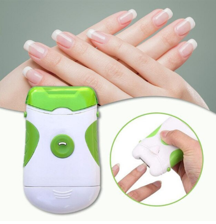 Veilige elektrische nageltrimmer en vijl voor pijnloze manicure en pedicure; ideaal voor gevoelige nagels.