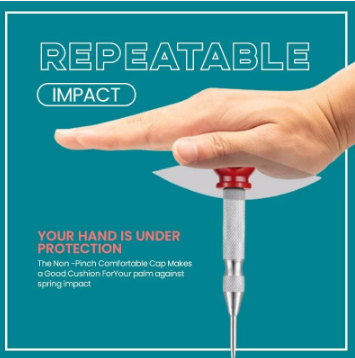 Essentieel markeergereedschap: automatische centerpons voor snelle en precieze indrukken zonder hamer.