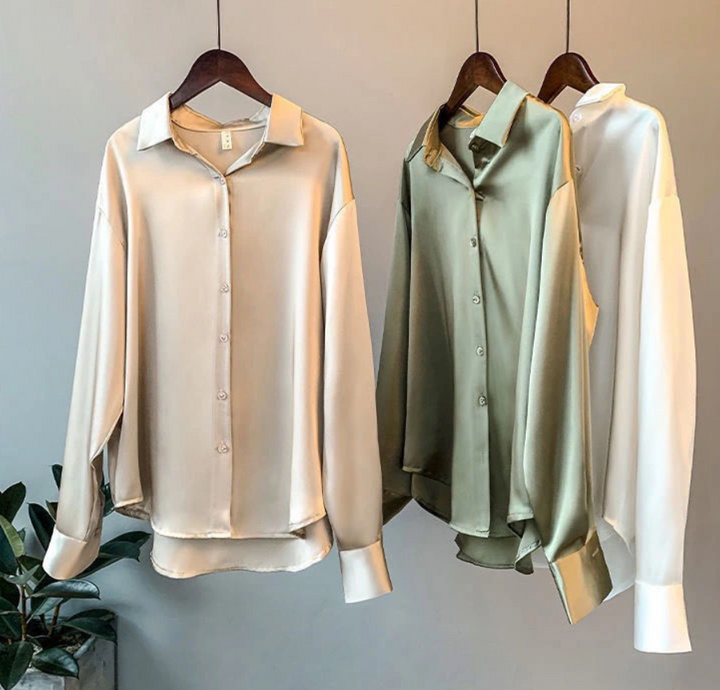 Veelzijdige Myra damesblouse in effen kleur, met lange mouwen, geschikt voor elke stijlvolle outfit.