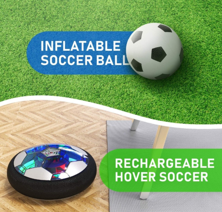 Levendige zwevende voetbal met LED verlichting, ontworpen voor veilig binnenshuis kinderspeelgoed. Geweldig cadeau.