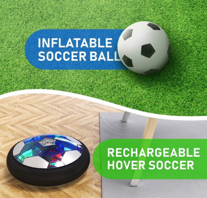 Levendige zwevende voetbal met LED verlichting, ontworpen voor veilig binnenshuis kinderspeelgoed. Geweldig cadeau.