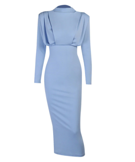 Trendy maxi jurk voor dames, lange mouwen en stijlvol design perfect voor de herfst.