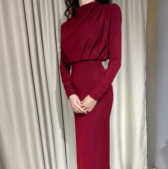Zachte, comfortabele lange mouwen jurk voor dames, stijlvolle look en perfect voor de herfst.