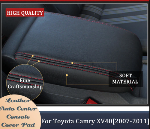 Luxe auto armsteunhoes met rood stiksel, voegt een sportief detail toe aan je interieurupgrade.