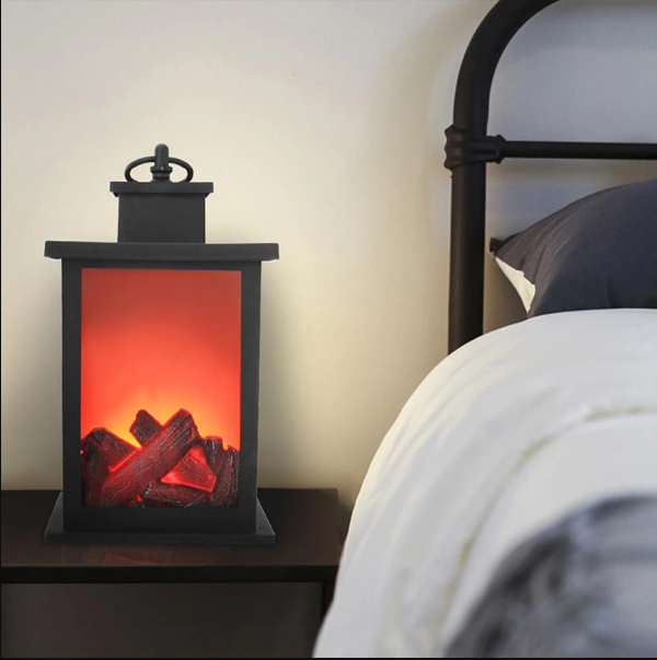 Veilige LED haardvlam lantaarn lamp, perfect sfeerlicht zonder echt vuur voor elk interieur of buitenruimte.