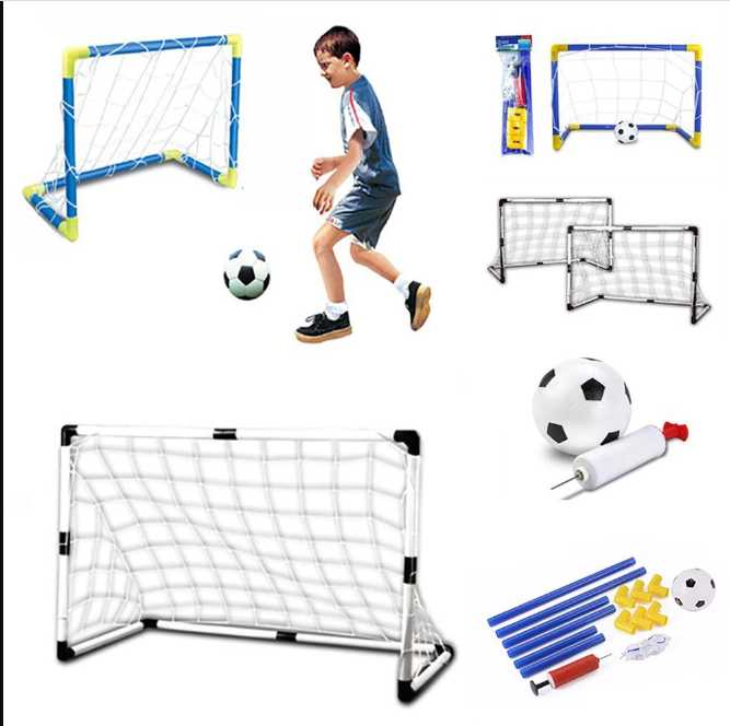 Draagbare voetbalset voor kinderen, perfect voor binnen & buiten spelen, eenvoudig op te zetten.
