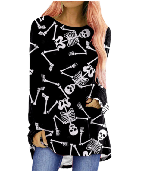 Unisex Halloween T-shirt met levendige herfstprint, comfortabel voor feestjes.