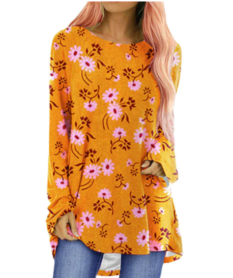 Feestelijk herfst T-shirt, unisex model met lange mouwen en Halloweenprint.