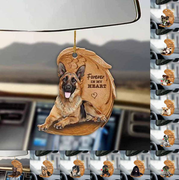 Labrador ornament, stijlvolle hangdecoratie voor auto of interieur, toont dierenliefde.