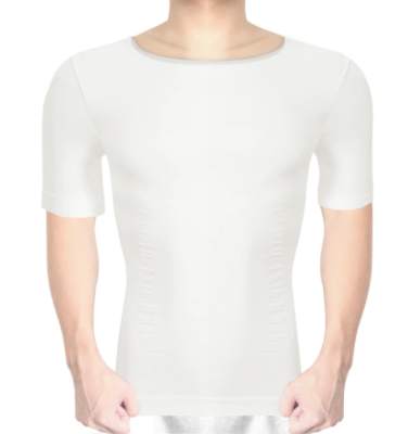 Blauw heren compressie T-shirt, mouwloos, perfect voor sportkleding en prestatieverbetering.