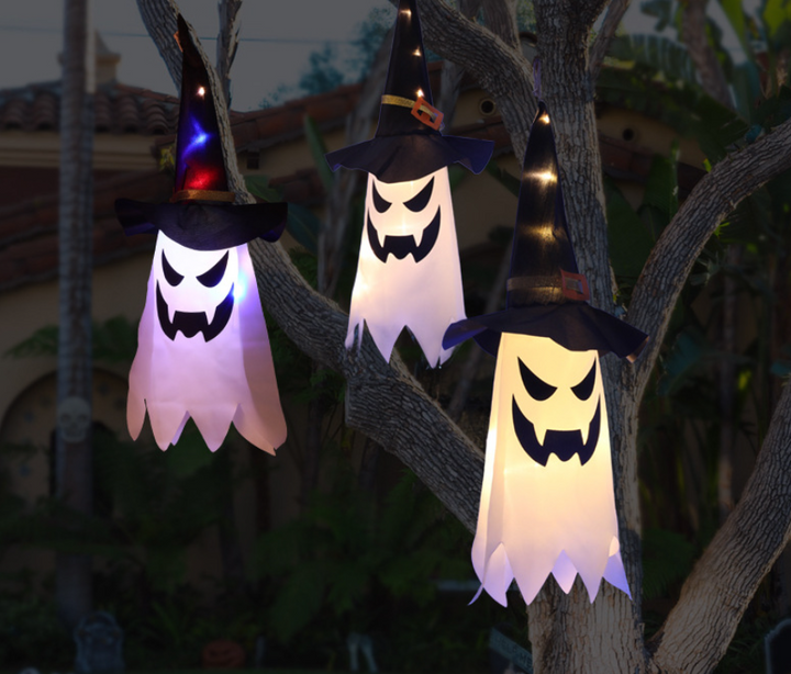 Uniek gloeiend Halloween spook, waterdichte LED tuindecoratie die je buitenruimte griezelig verlicht.