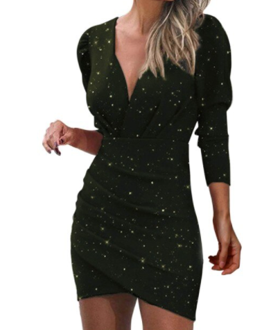 Comfortabele feestjurk voor dames, modieuze sterrennacht print, perfect voor een elegante look.