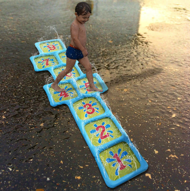 Draagbare watersproeier voor kinderen, zorgt voor uren zomerplezier en verkoeling tijdens het buitenspelen.