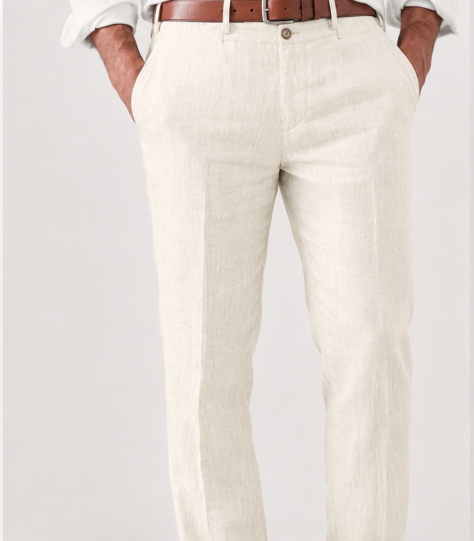 Moderne slimfit herenbroek, een essentieel item in herenmode. Strakke pasvorm, geschikt voor zakelijke looks.