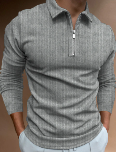 Productafbeelding: Heren longsleeve T-shirt met abstract patchwork design. Comfortabele casual kleding.